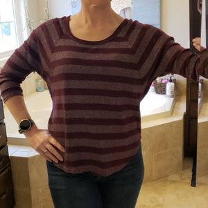 3/4 Sleeve Sparkle Stripe Top